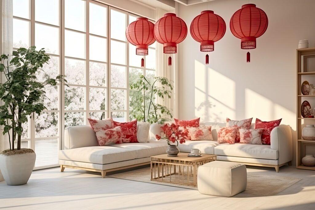 Wohnzimmer mit chinesischen Design Elementen