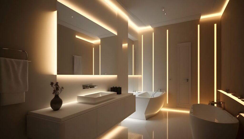 Modernes Bad mit LED Lichtern
